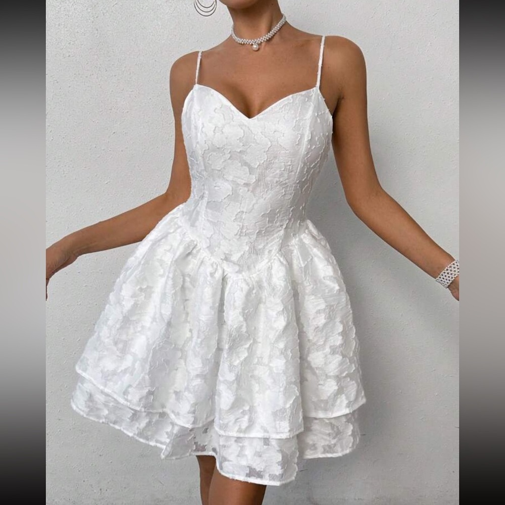 Elegant White Floral Dress
